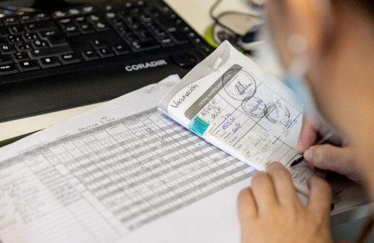 Foto de registro de vacunación