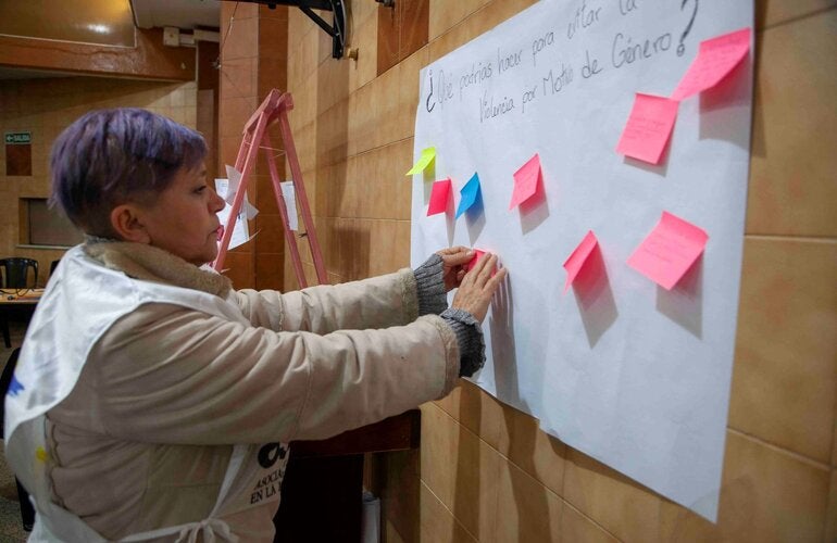 Foto de uno de los momentos del taller