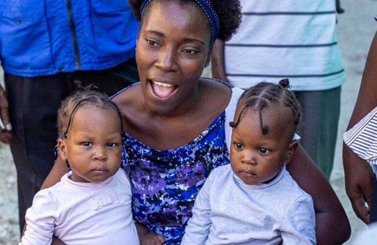 Mother with children 