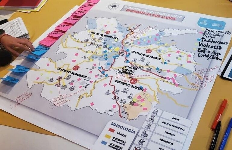 Mapa mitigación de desastres zona central TGU