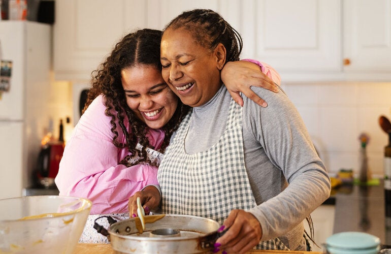 Madre and daughter enjoying together time