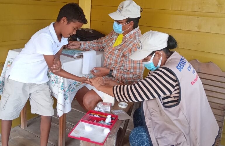 Diagnóstico de malaria en Gracias a Dios