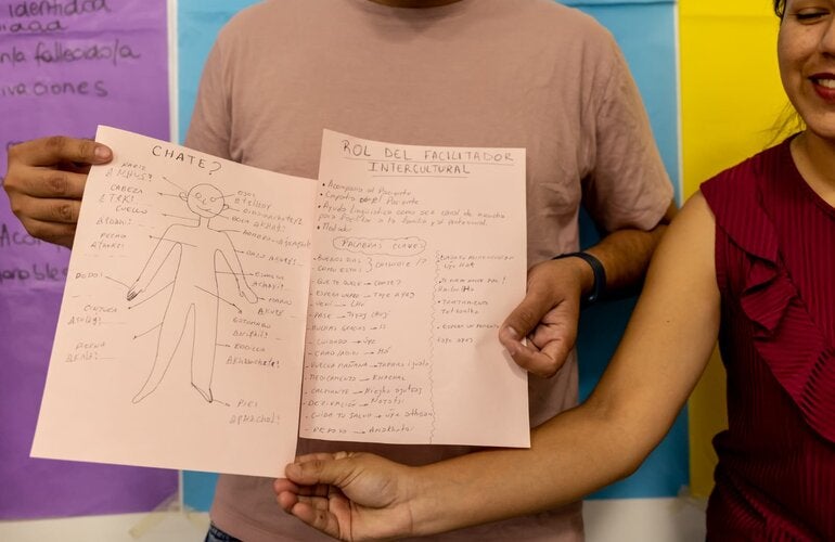 Actividad durante la capacitación de diálogos de saberes