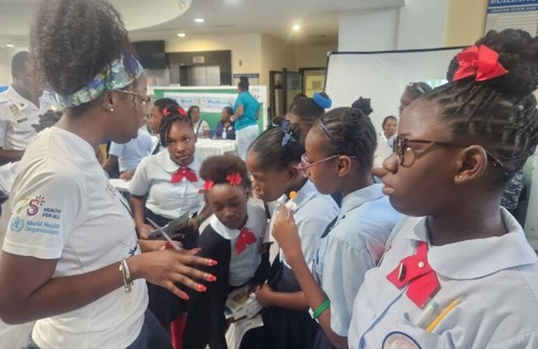 PAHO/WHO at the Ministry of Education, Technology and Vocational Training's mental health expo.