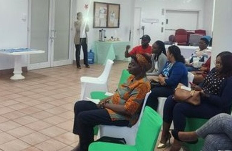 Facilitator Dr. Juliette Storr during the media and mental health workshop.