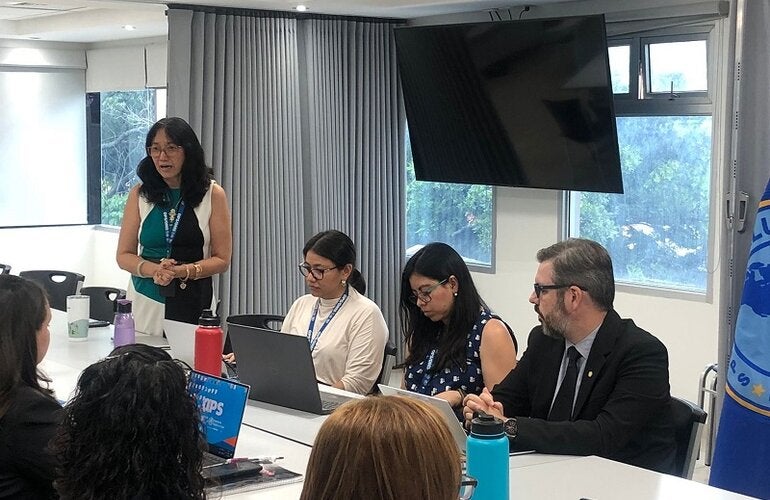 Caroline Chang da la bienvenida a los equipos de trabajo de Seguridad y de la OPS