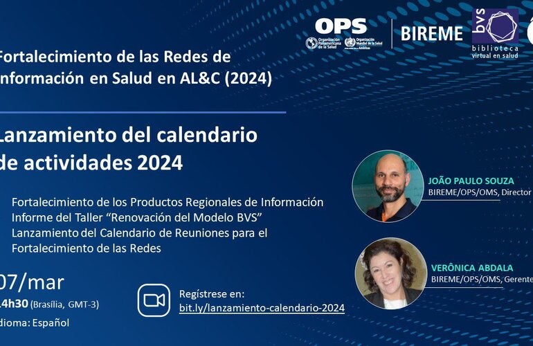 Póster de lanzamiento del calendario 2024, con agenda e información para la participación