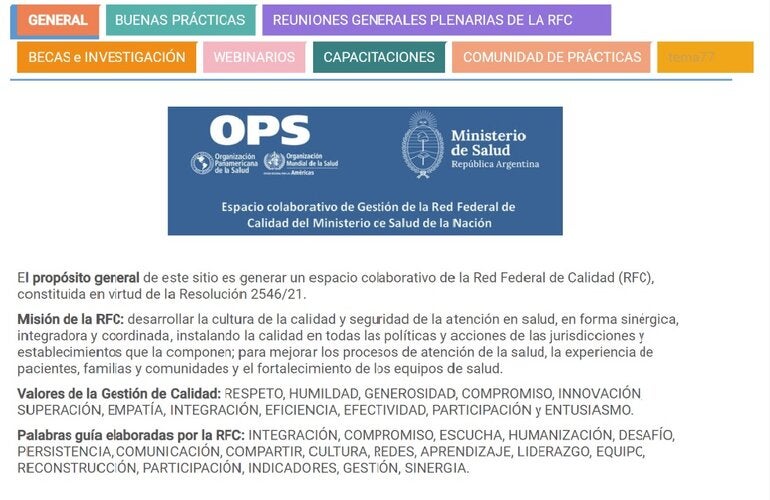 Imagen del nuevo sitio alojado en el campus de OPS