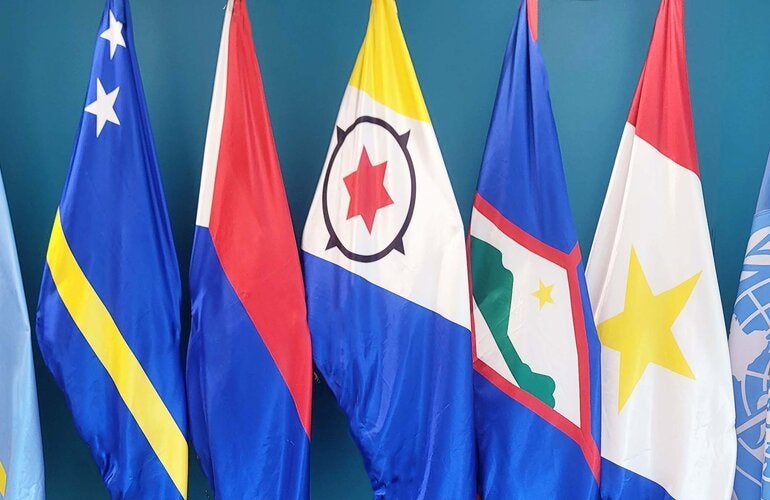 Flags of Trinidad and Tobago, and the Dutch Caribbean islands