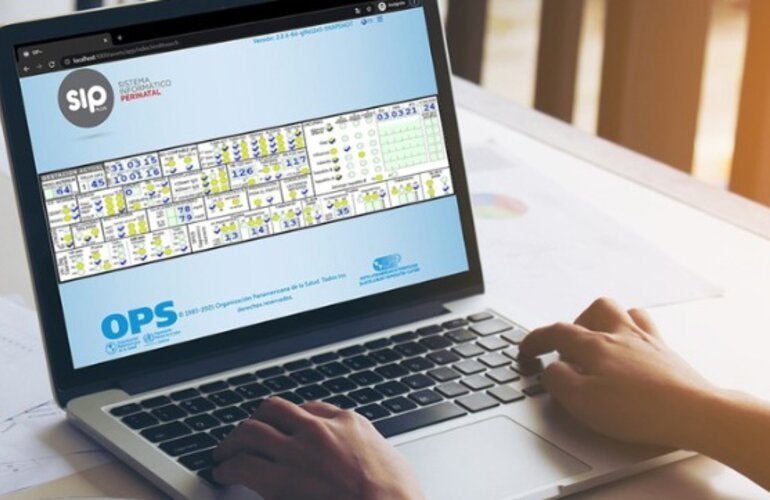 Computadora con SIP Plus en pantalla