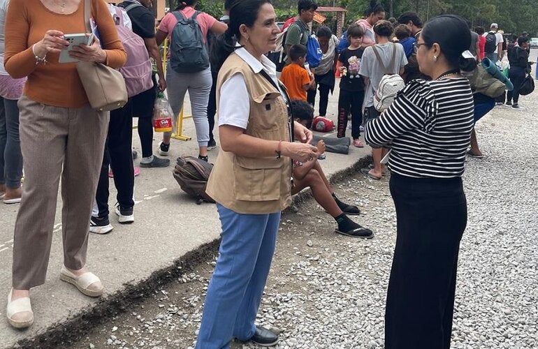 Población migrante en zona fronteriza de Machuca