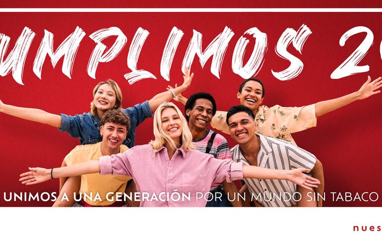 Banner celebraci'on de los 20 años Convenio Marco de OMS