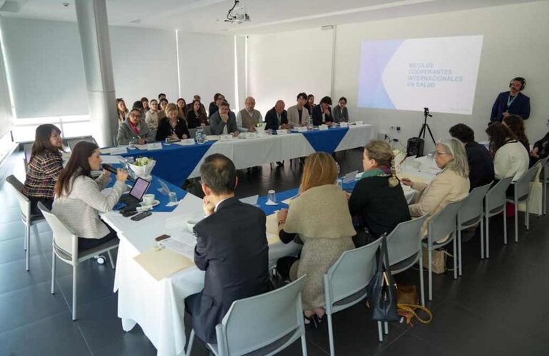 Diálogo entre convocados a la Mesa de Cooperantes Internacionales en Salud (MCIS)