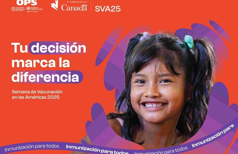 Poster de campaña de la Semana de Vacunación en las Américas