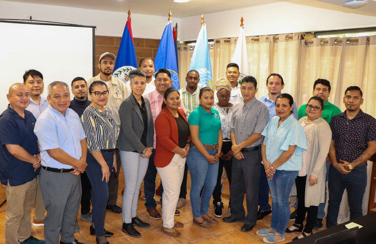 Group photo of the mentors and mentees of the Field Epidemiology Training Program in Belize