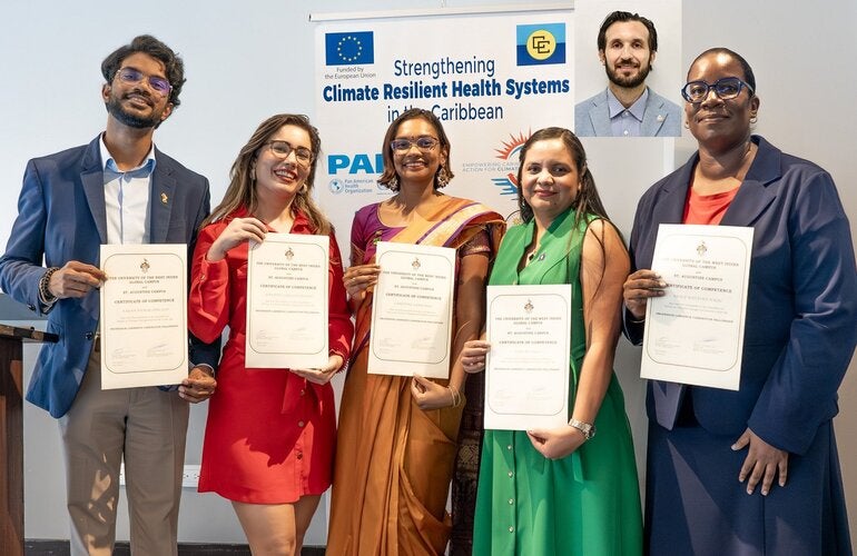 Nayan Persaud, Guyana; Anniete Cohn-Lois, Dominican Republic; Christine Samwaroo, Guyana; Edalmi Pinelo, Belize; Nicole N. Hazel, Barbados; and Stefano Todde, Dominican Republic.Nayan Persaud, Guyana; Anniete Cohn-Lois, Dominican Republic; Christine Samwaroo, Guyana; Edalmi Pinelo, Belize; Nicole N. Hazel, Barbados; and Stefano Todde, Dominican Republic.