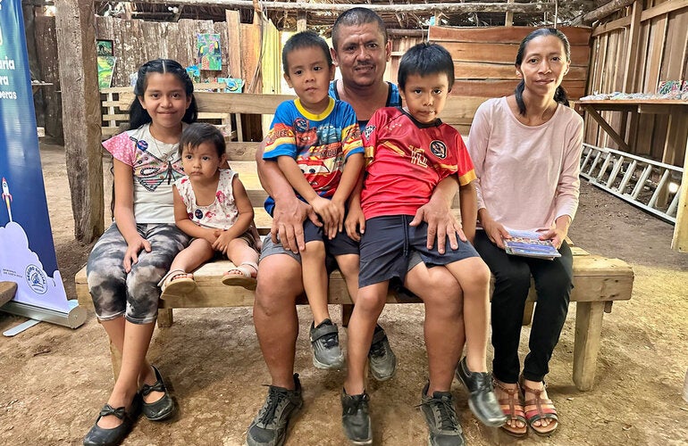 Family photo in rural area