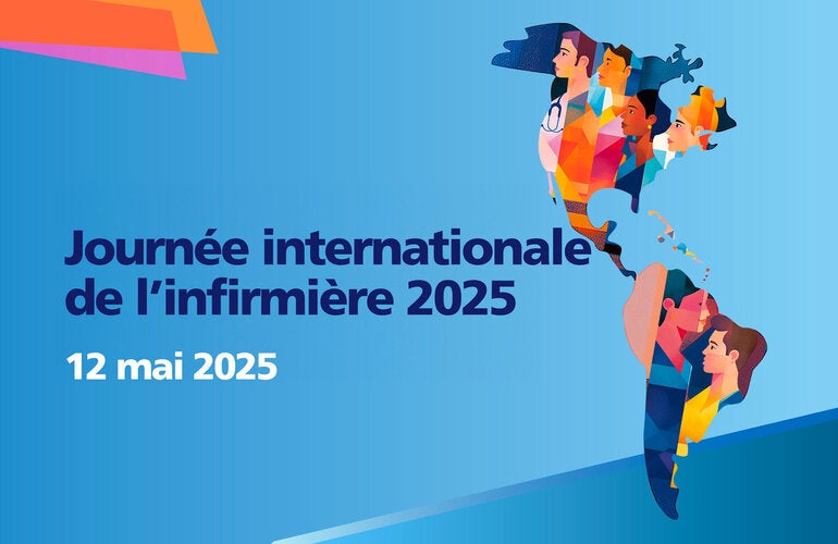 Graphique avec une carte avec des infirmières en arrière-plan