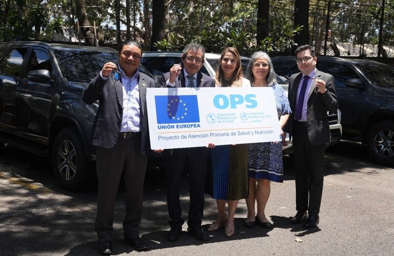 UE y OPS/OMS entregan vehículos al Ministerio de Salud Pública y Asistencia Social de Guatemala