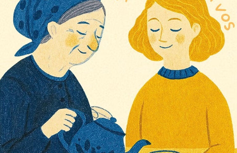 Arte de una dulto dedicandole tiempo a un jóven.