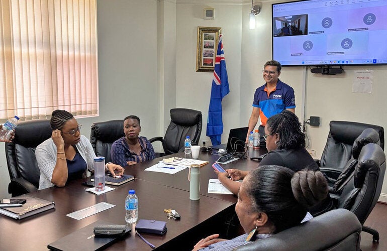 Meeting with ministry of health officials in Montserrat