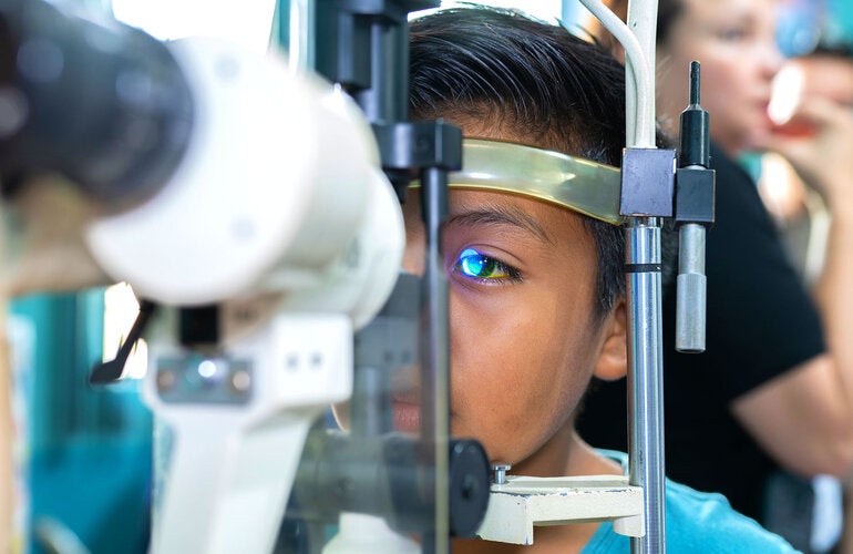 eye exam in a child