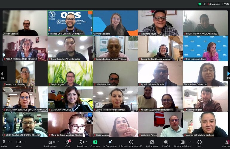 Participantes del primer entrenamiento nacional virtual en la herramienta Climate Mitigation, Air Quality and Health 