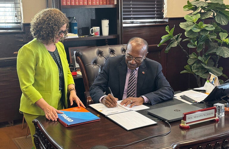 Minister of Health Antigua and Barbuda signs multi country cooperation strategy for Barbados and the Eastern Caribbean Countries