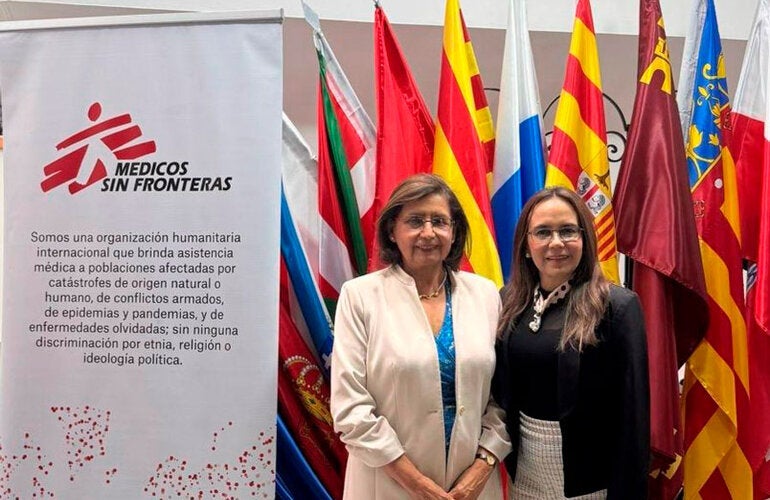 Dra. Tambini y Dra. Soto en conferencia de Alianza para anticipar riesgos: la OPS/OMS participa en el taller de escenarios organizado por Médicos Sin Fronteras 