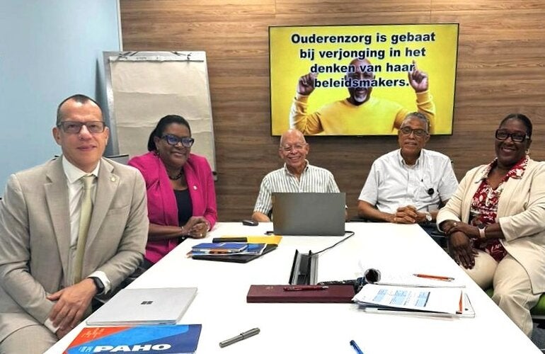PAHO/WHO TTO team with representatives from the Council of the Elderly- Curacao