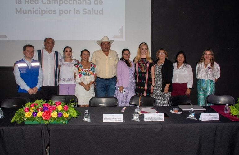 Autoridades en la rimera Sesión de la Red Campechana de Municipios por la Salud 2026, realizada recientemente en Tenabo, Campeche