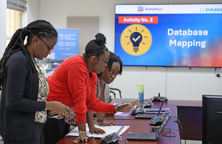Participants in a DATA-maraTHON exercise