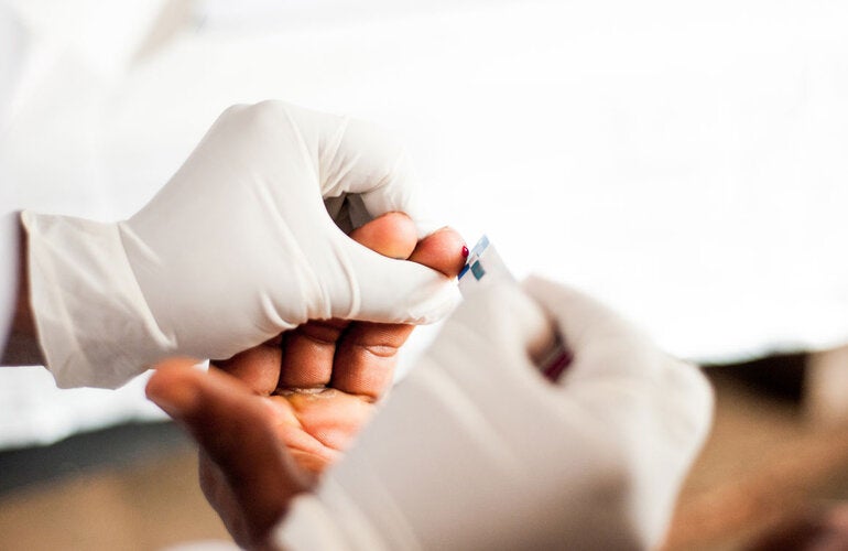 Patient undergoing HIV testing