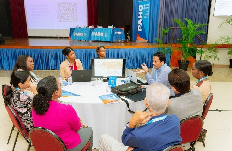Participants in discussion during group work