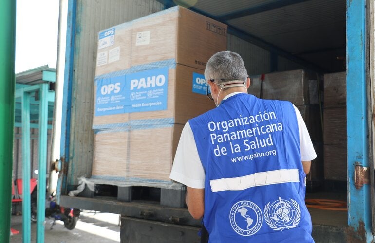 Envío a destino de la donación de OPS/OMS a Cuba