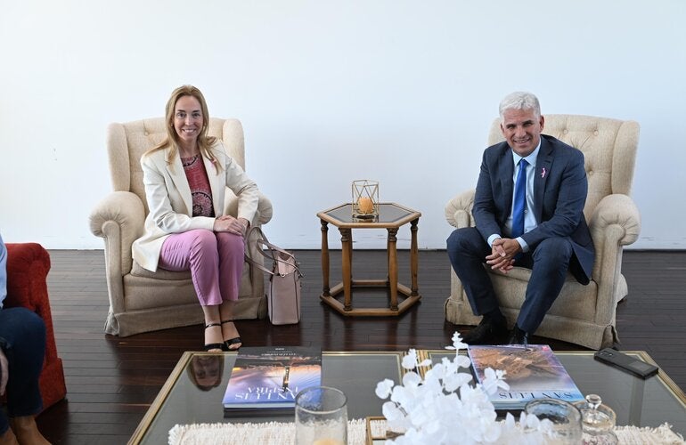 Claudio Poggi y Eva Jané Llopis en la reunión que compartieron en San Luis