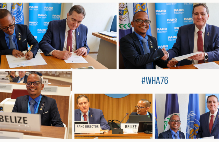 Belize and PAHO signing of the CCS. 