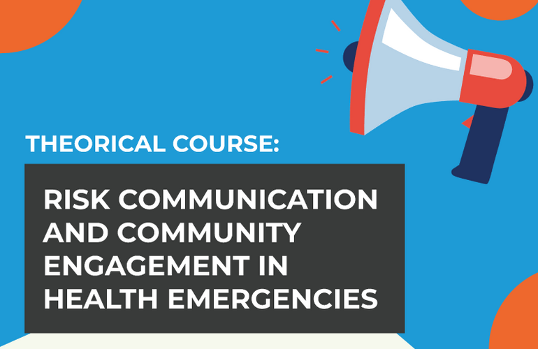 Cover Risk Communication Course. Title and megaphone graphic.