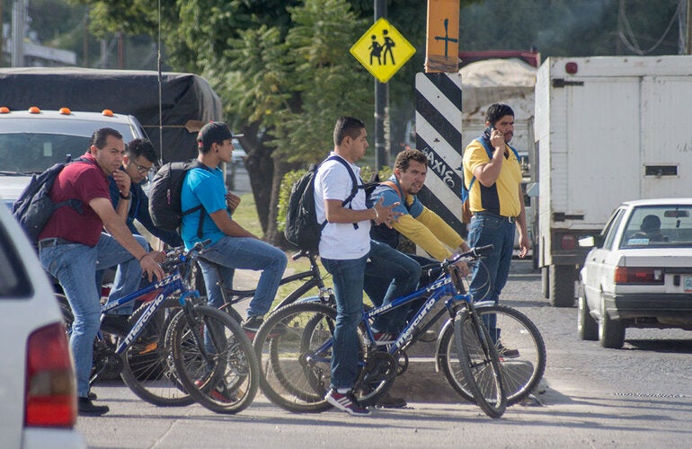 Ciclistas en León
