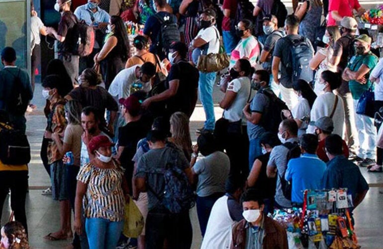 Group of active people