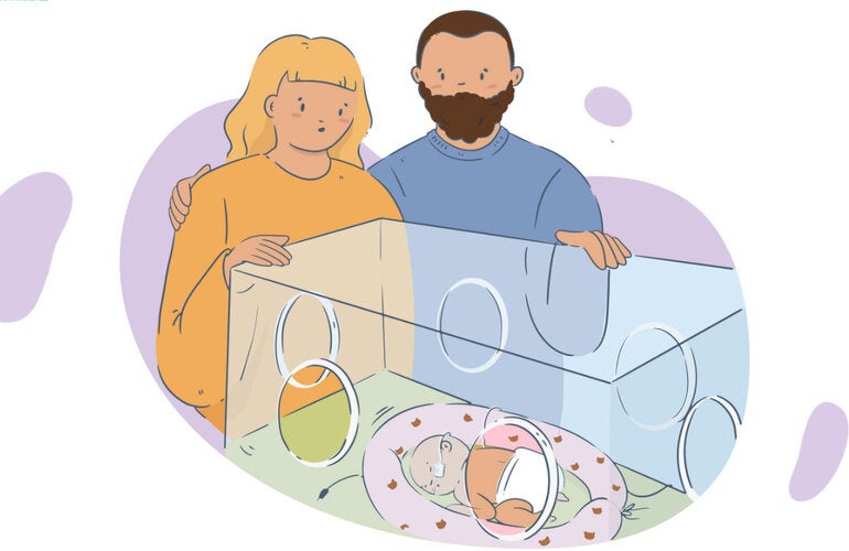 Couple with premature baby
