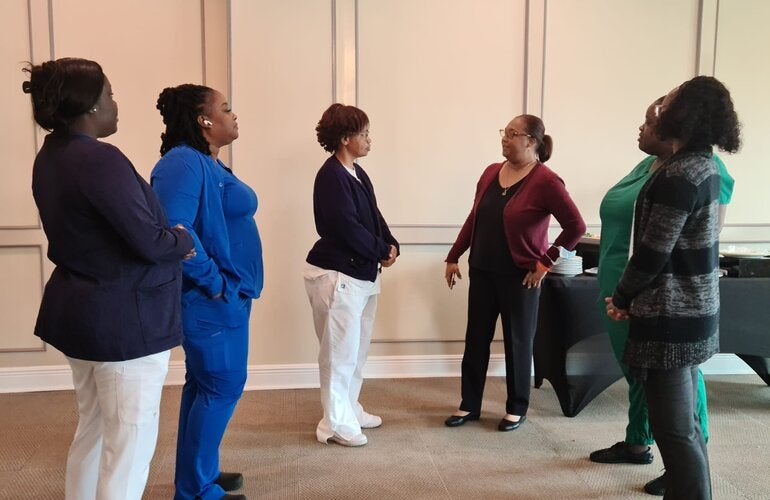 EPI Nurses role playing during their training in The Bahamas