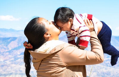 Madre e hijo, Andes 