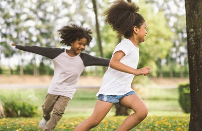 Children running