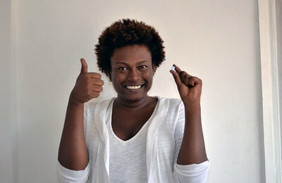 Transwoman Alessandra Ramos at a PrEP users demo project