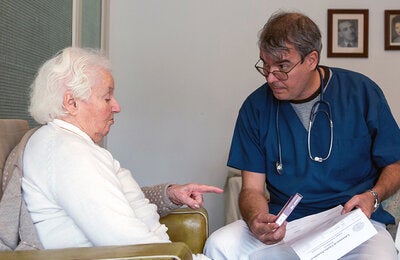 Doctor talking to patient