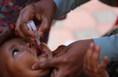 Child being vaccinated