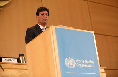 Luiz Henrique Mandetta, Brazil Minister of Health, addresses the 72 WHA
