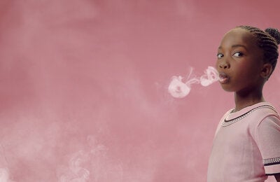 Little girl smoking