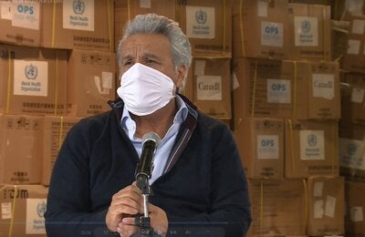 Presidente Ecuador recepcion insumos